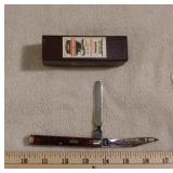 Schatt & Morgan Hawkeye Dr. knife 3 5/8" red bone