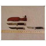 2 Western & 1 Higgins hunting knives