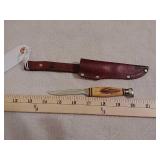 Ka Bar Bird & trout 3" blade bone handle knife