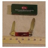 Case XX canoe 2 blades knife red bone 3 5/8"