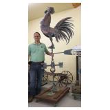Tall tin rooster weathervane