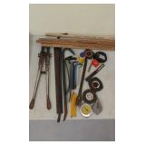 Pry bars, tapes, yard sticks, and more