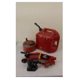 Fuel cans and jacks