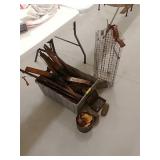 Box of ice fishing rods and more
