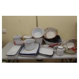 Large lot of porcelain pots,pails,tubs,pans
