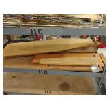 Several wood ironing boards