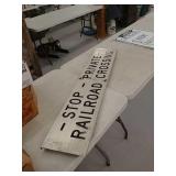 Aluminum rail road sign