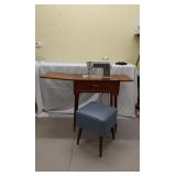 Singer sewing machine and stool