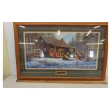 39"×25" wood frame with Game Day print