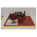 Folk art wooden steam tractor