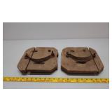 2 wood horse clogs