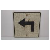 Old plywood road sign