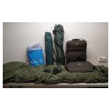 Camp package. Sleep bag, Bushnell binoculars +