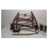Old wood, iron, and copper tools