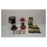 Coleman lantern and heater, + mantle and more