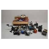 Multiple spinning reels with line