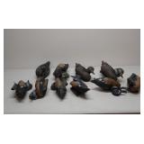10 rigged duck decoys, 4 wood 6 Teal