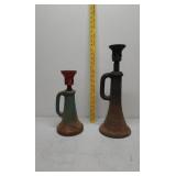 2 Iron screw jacks. 1 1/4×8 & 1 1/4×12