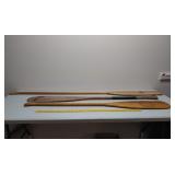 3 wood paddles