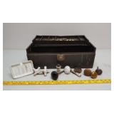 Tool box w/ brass knobs old fixtures and more