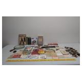 Man lot. Tools, lit, stamps, keys, fishing etc