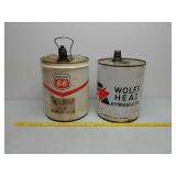 5Gal oil cans,Phillips and Wolf
