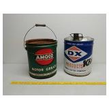 5Gal oil cans,DX and Amoco