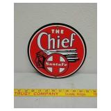 SST.Chief SantaFe enamel ad sign