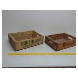 Wood soda crates,Northlake and Crush