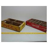 Coke wood soda crates,yellow and red