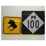 SSA.moose Xing and M100 reflective signs