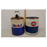 5gal oil cans Gulf Mobile