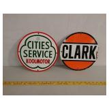 SSP.Cities Service and Clark pump badges