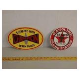 Cast iron Champion and Texaco pump badge