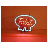 Neon Pabst hanging sign