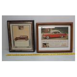 Framed auto advertising pcs Caddy & Dodge
