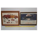 Framed auto advertising pcs Ford/Overland