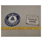 SSP Public telephone round,SSP gas pump badge