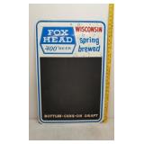 SST U Fox Head beer menu board sign ad