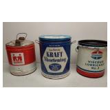 Assorted advertising cans Standard Oil Kraft etc