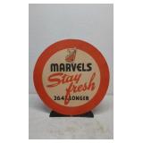 Cardboard Marvels cigarettes ad sign