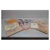 Assorted oil/gas ad decals and more