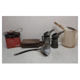 Oil cans toolbox funnel and more