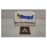 SST Regul tire holder ad sign and aluminum plate