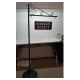 Hanging sign post w/ stand and signs