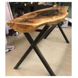 Live Edge River w/stones Coffee Table