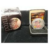U.S.minted Colorized Eagle silver dollar