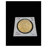 1908 Lady Liberty $20 gold piece