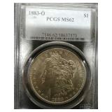 1883-O Morgan silver$1.MS62