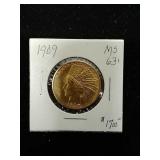 1909 Indian head Liberty$10 gold coin